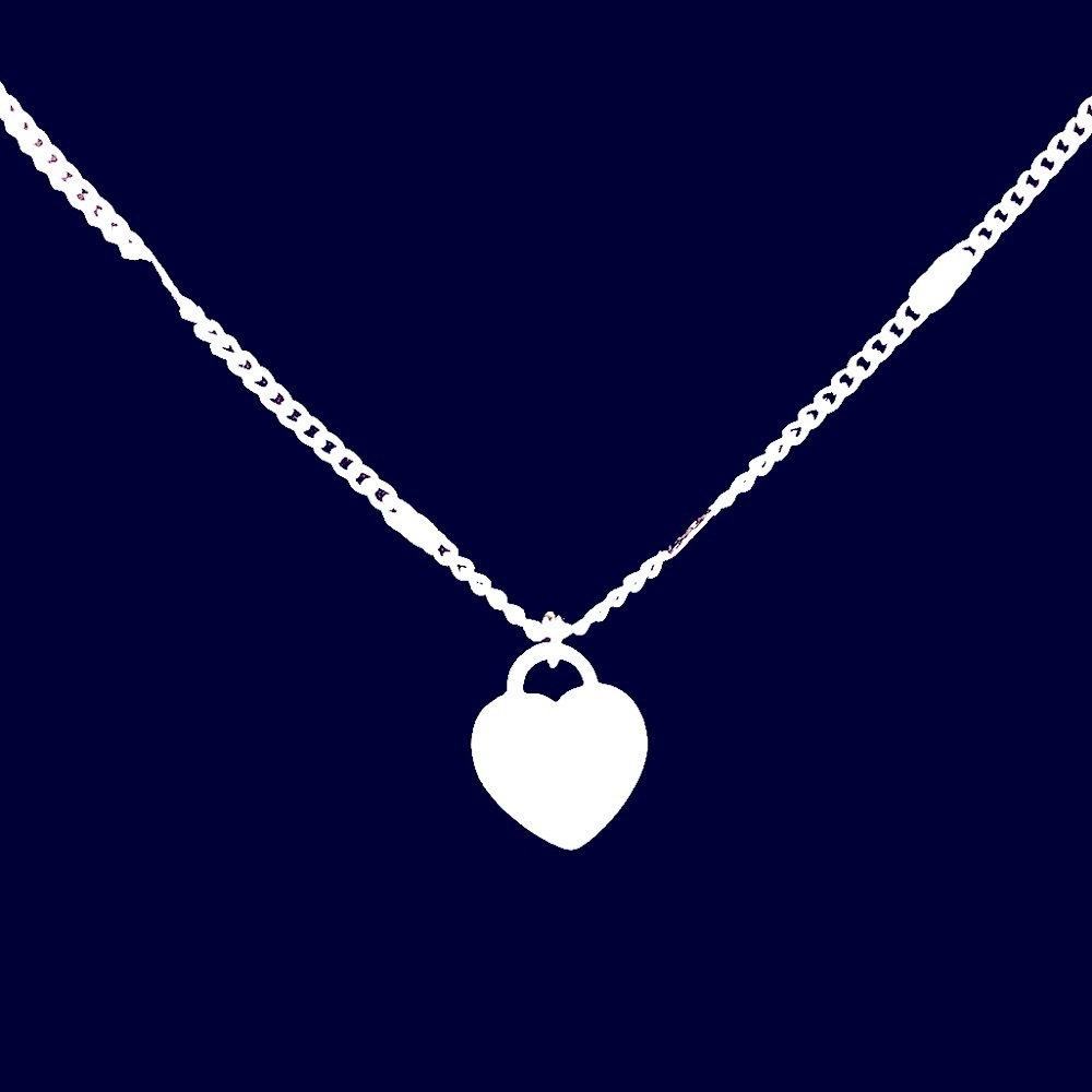 NWOT Authentic Tiffany & Co. Delicate Mini Heart Tag on 30” Silver-Plate…